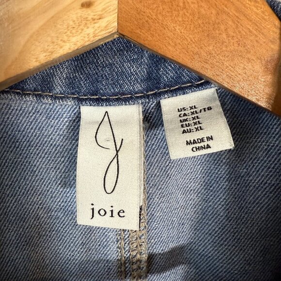 Joie Sleeveless Collared Button Up Denim Mini Dress Women's XL Blue Jean Country - Picture 7 of 11